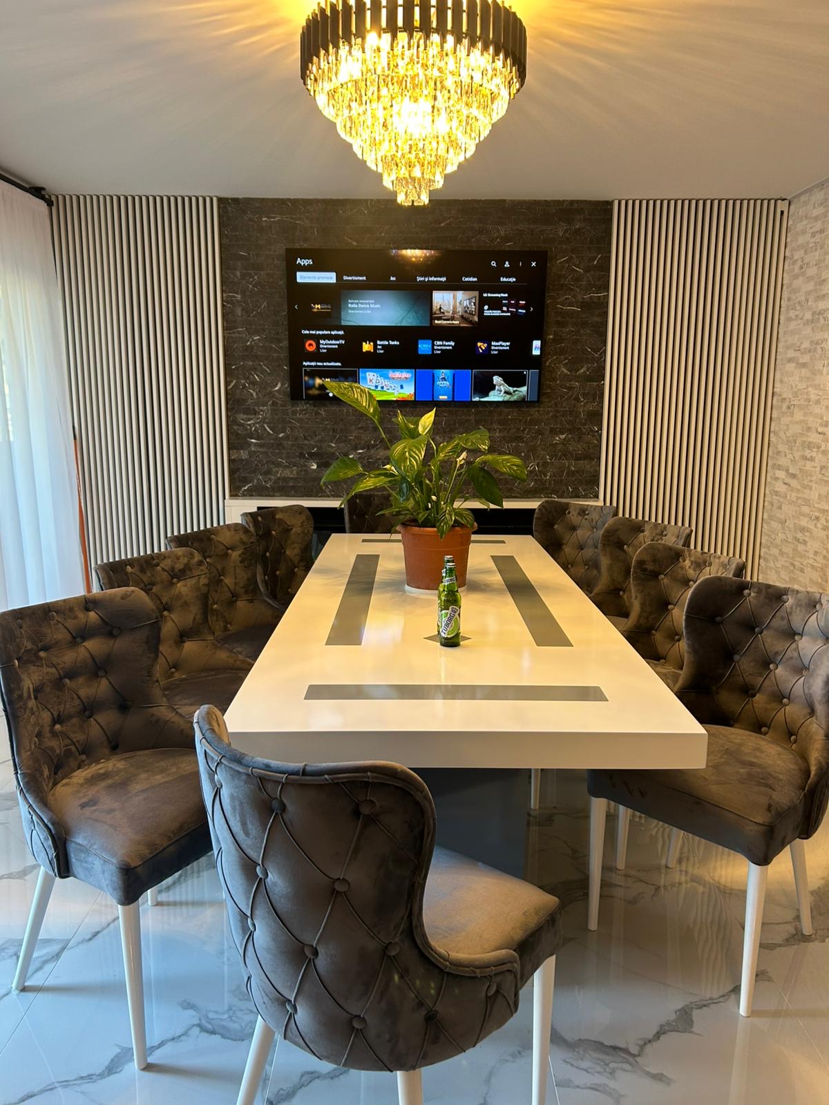 Set Masă și Scaune Chicago, Gri antracit