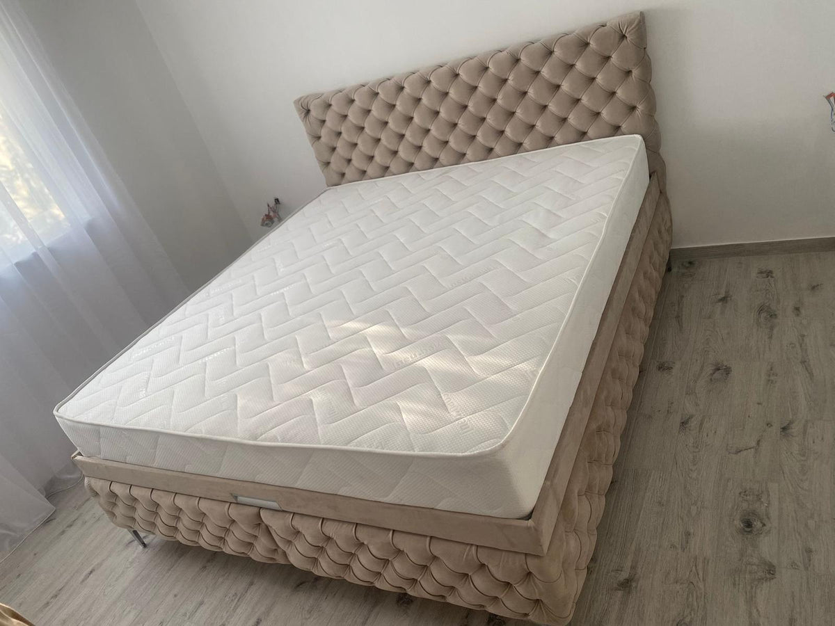 Pat Chesterfield 180x200cm, Gri antracit catifea